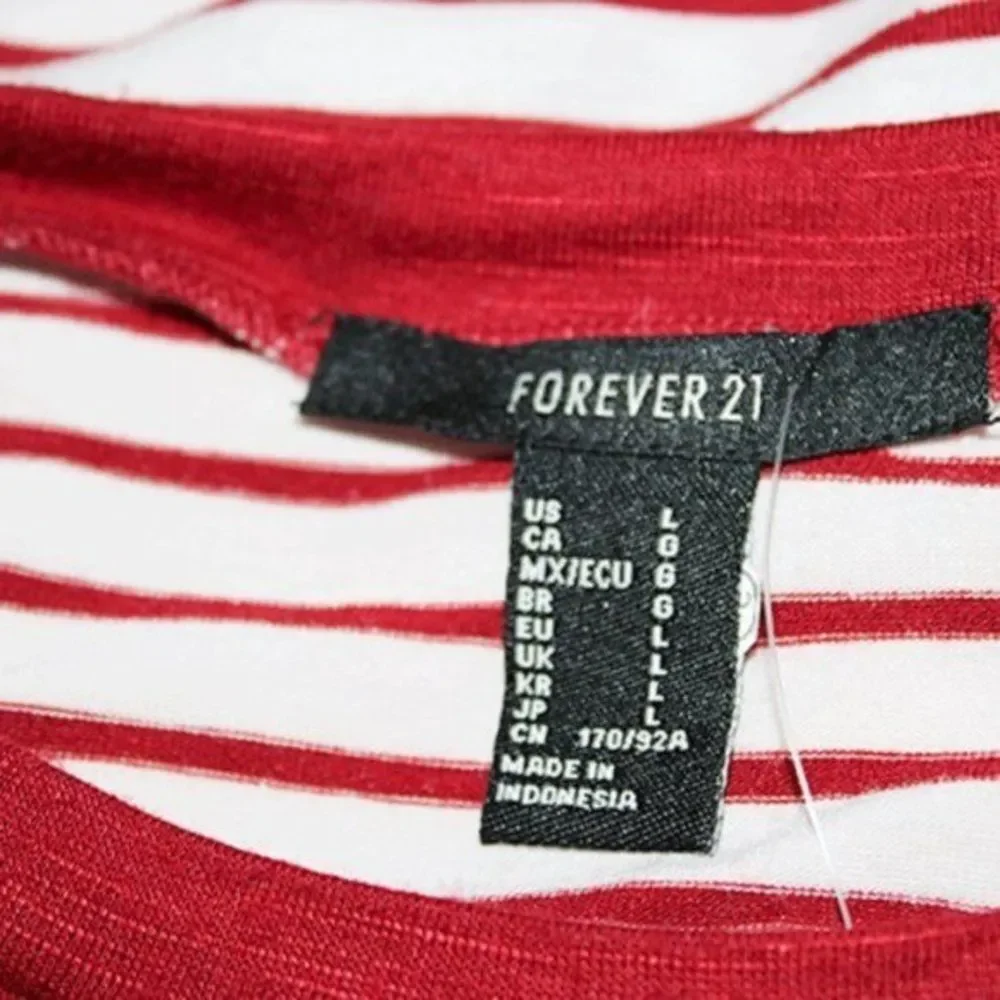 Forever 21 Striped knit front crop top Size L NWT